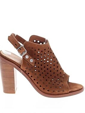 Rag &bone Women's Brown Perforated Suede Block Heel Sandal size 38